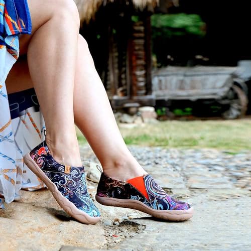 Image of UIN Women's Slip On Shoes Colorful Comfortable Lightweight Art Travel Sneakers Casual Floral Stylish Everyday Loafers