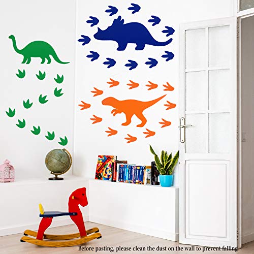 6 adhesivos vinilo huellas de dinosaurio azul naranja verde miniatura 6