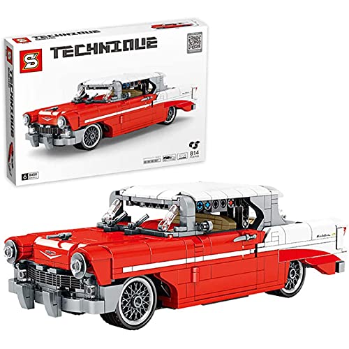 FYHCY Technic Classic Cars Bausatz, Retro-Autospielzeug zum Zurückziehen, Sammlerautomodell, Bausteine kompatibel mit…