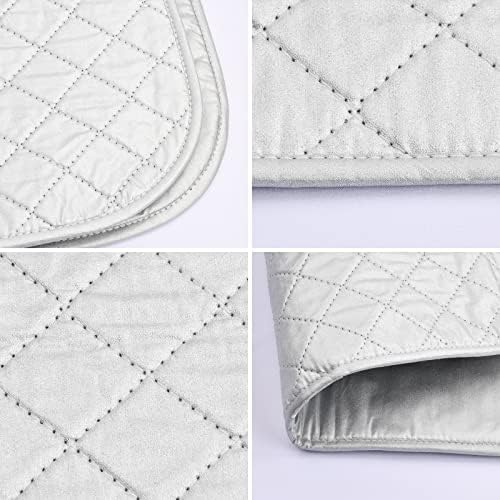 Ironing Mat Blanket Foldable Ironing Board Cover Portable Ironing Sheet Travel Ironing Cloth Iron Rest Pad Pure Cotton Iron Anywhere Soft Sponge Mat for Travel Home Hotel Flat Surface 48*85cm Silver