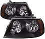 PERDE Headlights Compatible with Lincoln Navigator 2003-2006 Includes Left Driver and Right Passenger Side Headlamps Black Housing Halogen Bulbs