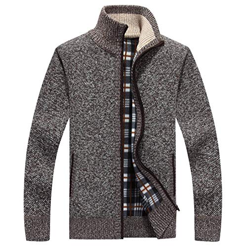 Men's Sweaters Cardigan Autumn Winter Warm Cashmere Wool Zipper K...