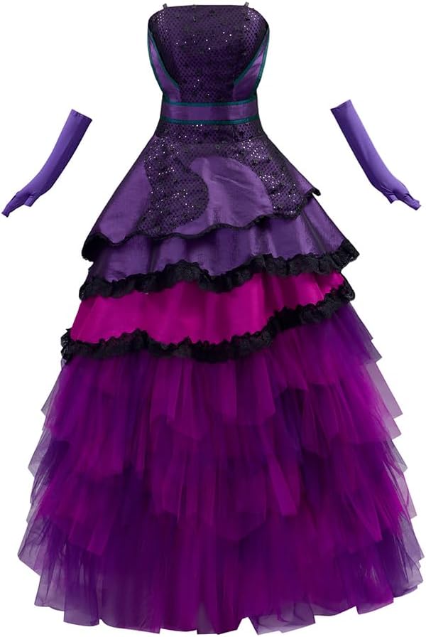 Mal Costume Adult Dress Women's Musical Mal Princess Puffy Dress with Gloves