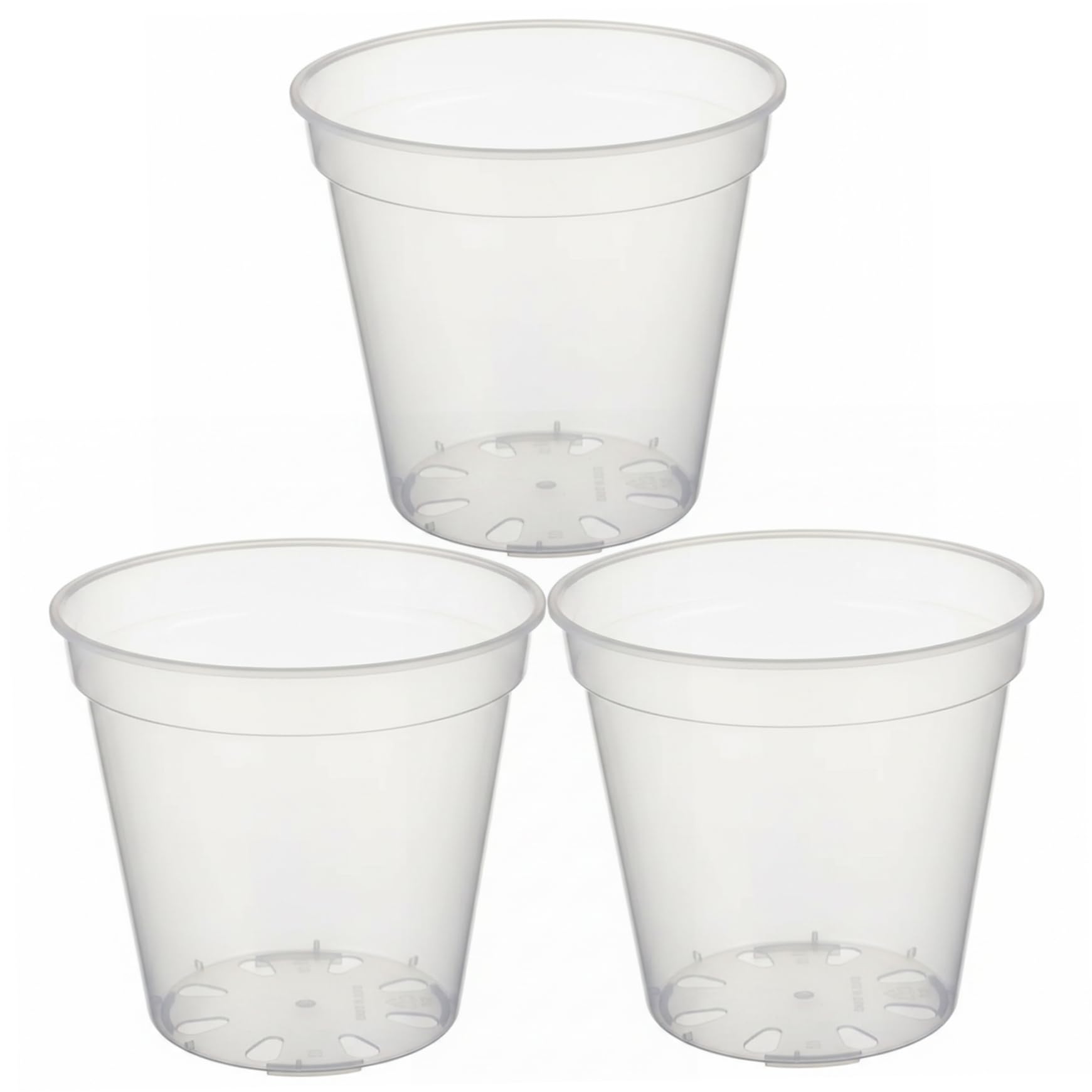 AwnsIMfreien Clear Plant Pots with Drainage, Monitor Roots, Sturdy Plastic Clear Nursery Pots for Indoor Outdoor Plants, 3 Pack (8 Inch), Nursery with Drainage