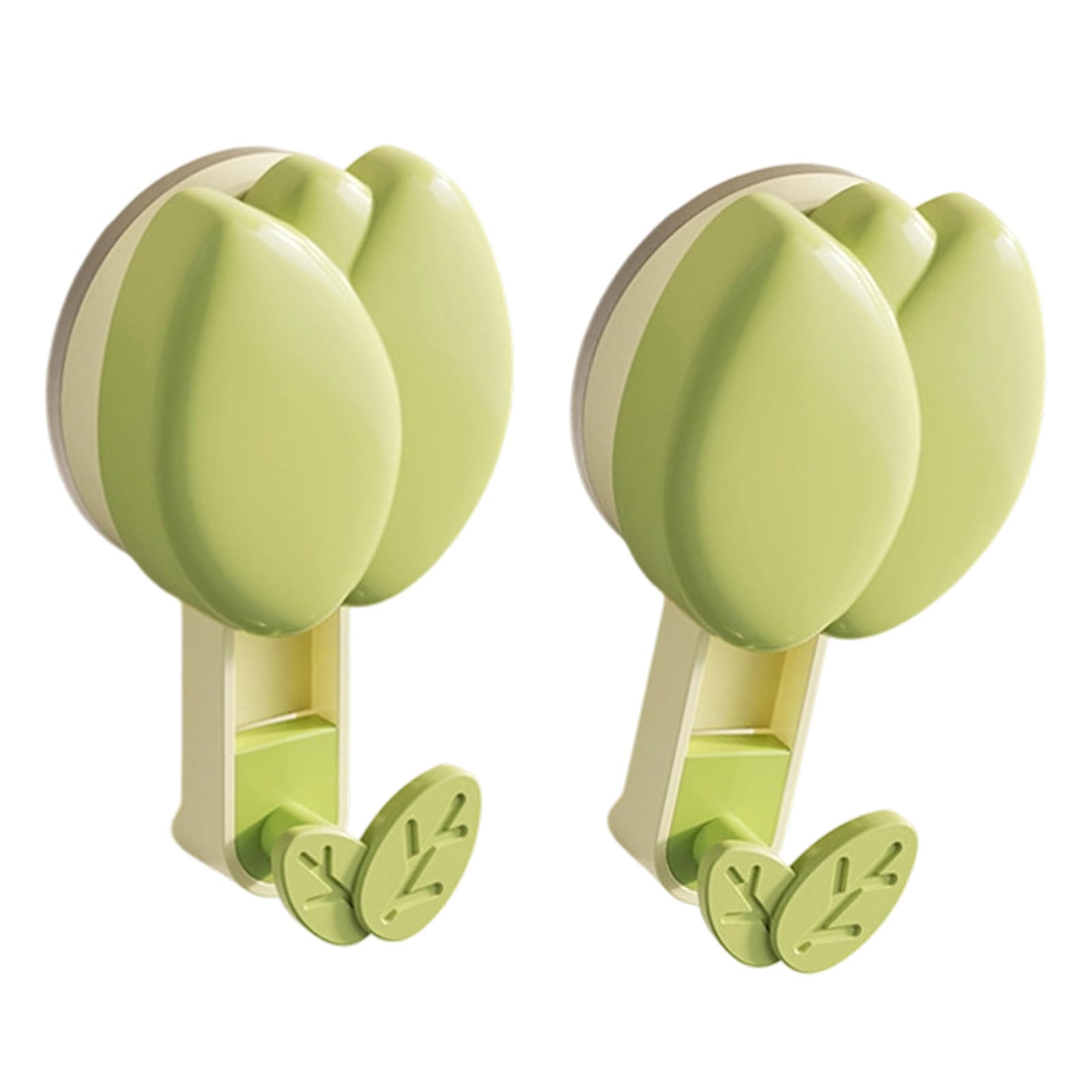 Zbiianxer Green Space Saving Suction Hook Set Of 2 For Hanging Towels Utensils Clothes Without Residues Space Saving Suction Fasteners