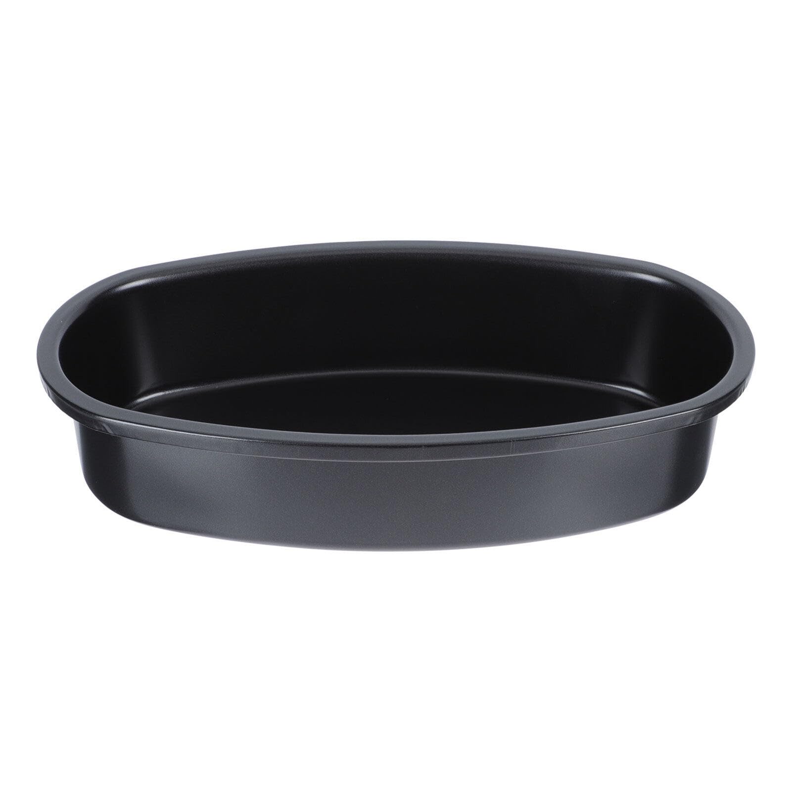 YARDWE Oval Shape Bread Loaf Pans Nonstick Baking Pans Cake Baking Carbon Steel Baking Pan Bakeware Metal Baking Mold for Cheesecake (Black)