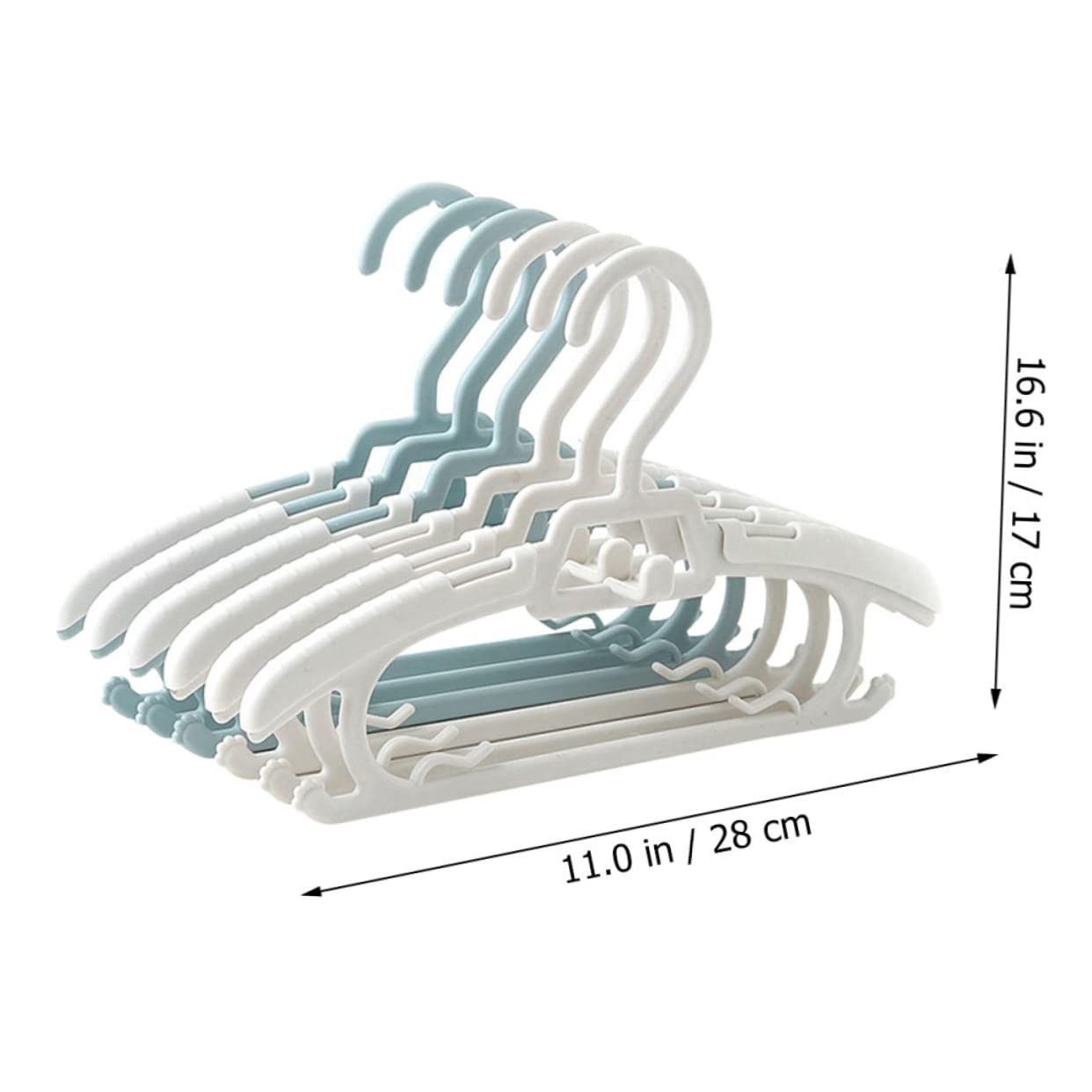 SOLUSTRE Djustable Baby Hangers 10 Pack Boys and Girls Clothing Hangers Anti-Slip Baby Hanger Set Sturdy Design for Boys Girls and Nurseries