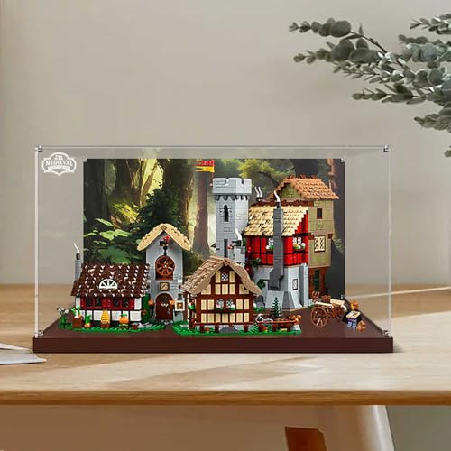 Vitrina acrílica con base acrílica negra, modelo 10332 Town Square, 50 x 40 x 30 cm, vitrina a prueba de polvo, vitrina de acrílico transparente
