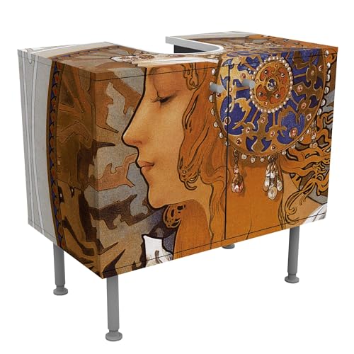 micasia Waschbeckenunterschrank 2 Türen Kunst höhenverstellbar mit...