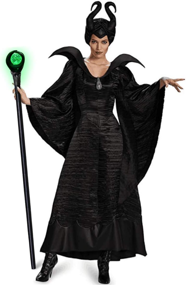 Witch Staff with Green Light Orb wizard staff Evil Queen Wands Magic Light Up Color for Halloween Costume (Green)