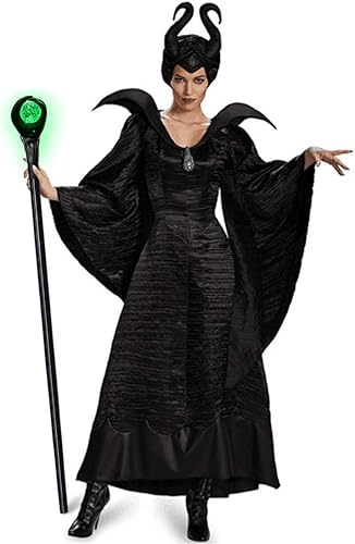 Miniatura 5 de Bastón de bruja con orbe de luz verde, varitas de reina malvada, color mágico iluminado para disfraz de Halloween (verde)