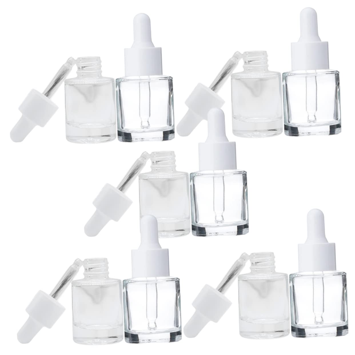Baluue Frascos Goteros de Vidrio 15ml, 20 Piezas, Cierre Hermético y Antiderrames para Aceites Esenciales y Cosméticos
