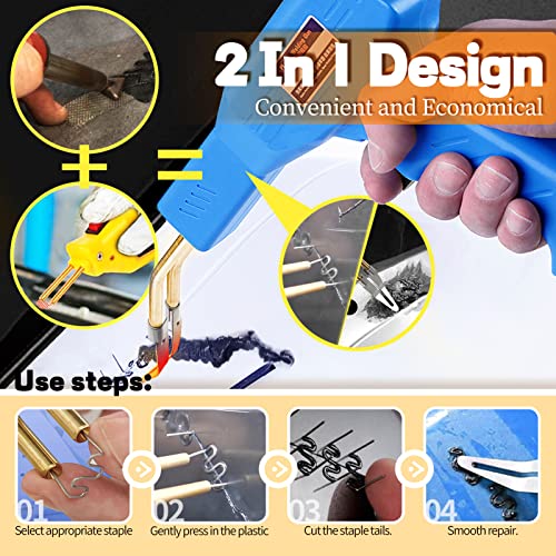 BIBOKLTIY Soldador de plástico 150W 2 em 1 kit de soldagem de plástico com 800 peças de grampos quen