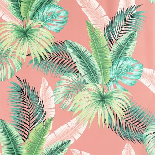 Arthouse Miami Tropics Pink & Green Wallpaper, Exotic Design with an Array of Greens on a Gorgeous Pink Background, 921405