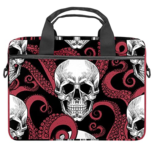 Sac ordinateur portable motif crâne rouge et poulpe multicolore robuste