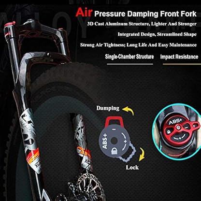 27-Gang-Mountainbikes, Profi 26 Zoll Adult Fat Tire Hardtail Mountainbike, Alurahmen Vorderachsfederung All Terrain Fahrrad, – Bild 6