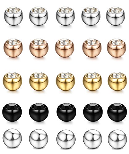 Orazio 25Pcs 16G Stainless Steel Replacement Balls Piercing Jewelry Balls For Women Men 4Mm #TOP22