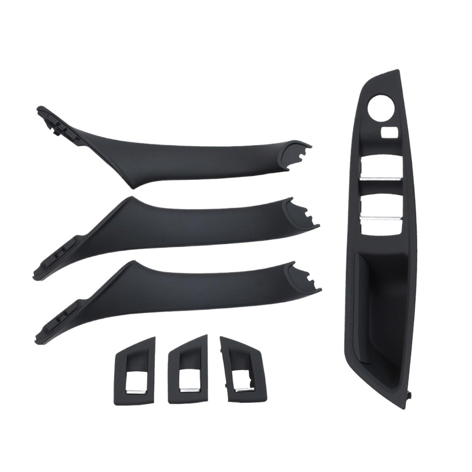 OEXRIGRU Car Interior Door Handles for BMW F10 F11 F18 520 523 525 RHD Right Hand Driver Car Interior Door Window Switch Cover(RHD Black 7pcs)