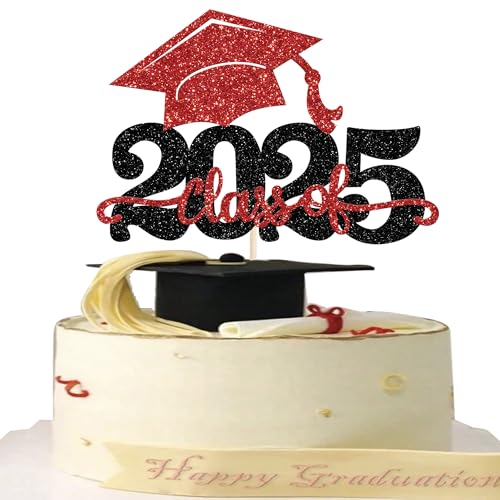 1 decorazione per torta 2025 con glitter 2025 per laurea,