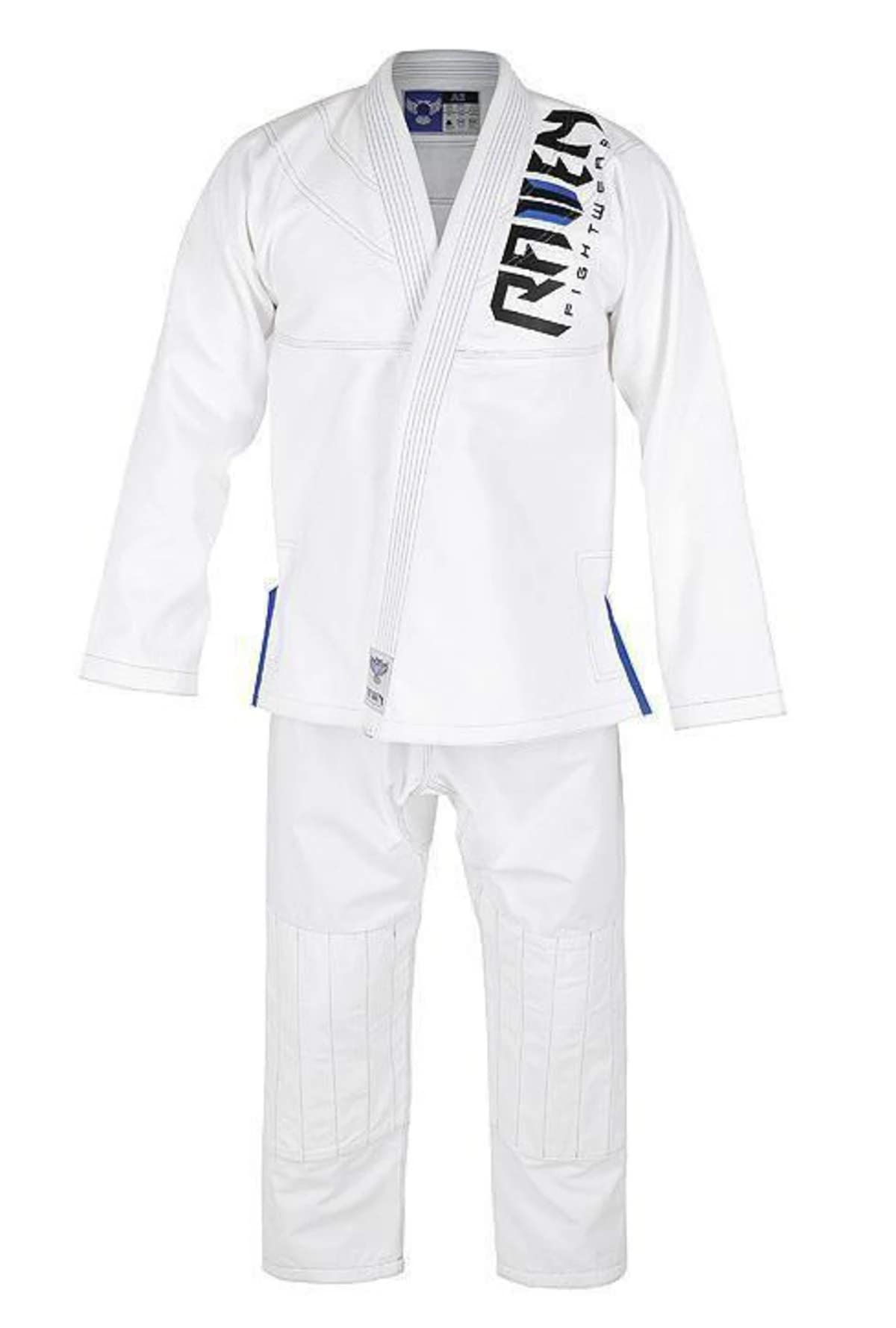 Raven Fightwear BJJ Gi Pearl Weaver Blanco Azul Men's Brasileños Jiu Jitsu Kimono Hombre MMA Uniform Algodón Judo Grappling Artes Marciales Karate