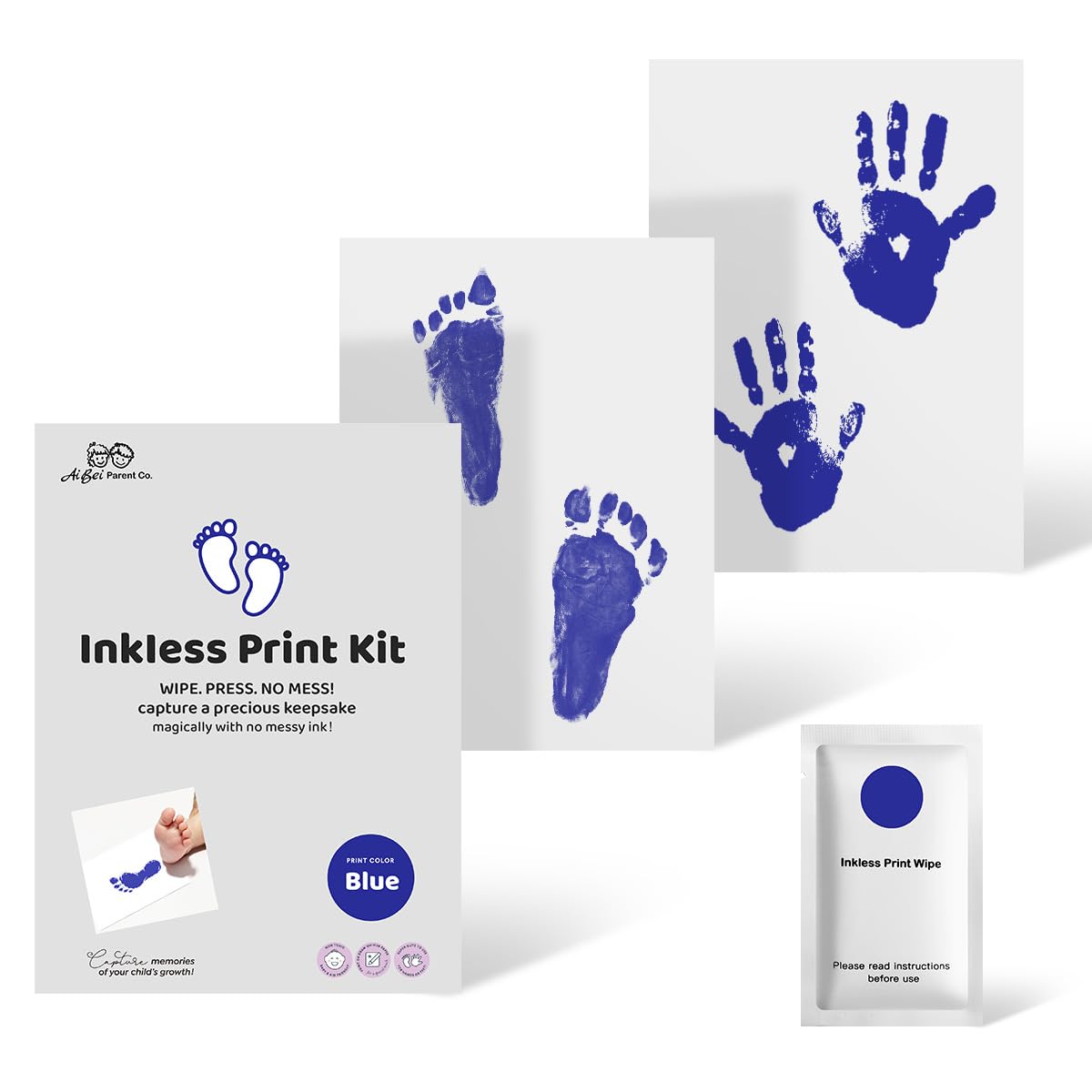 Kit de 2 piezas de huellas de manos de bebé sin tinta para recién nacido, kit de huellas de manos de bebé, kit de huellas de perro, kit de impresión de nariz de perro, kit de impresión de nariz de