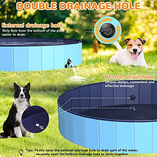 Grande Piscine Pliable, Piscine Rectangulaire En PVC, Piscine Hors Sol, Piscine Pour Enfants, Piscine Sans Gonflage, Piscine Hors Sol Rectangulaire, Jardin, Terrasse, Salle De Bain, 1,85 M