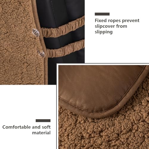 Image of STONECREST Recliner Chair Cover, Sherpa Slipcover, Stay in Place (Cholate, 34 inch Regular Oversized & DeepSeat Recliner)
