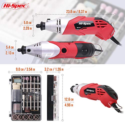 Hi-Spec Rotary Tool Kit Set 170W 1.4A with 121 Piece Dremel Compatible Bit Accessories. Drill, Cut, Trim, Grind & Sand in DIY Repairs, Hobbies & Craftwork 4 Hi-Spec Rotary Tool Kit Set 170W 1.4A with 121 Piece Dremel Compatible Bit Accessories. Drill, Cut, Trim, Grind & Sand in DIY Repairs, Hobbies & Craftwork - Image 4