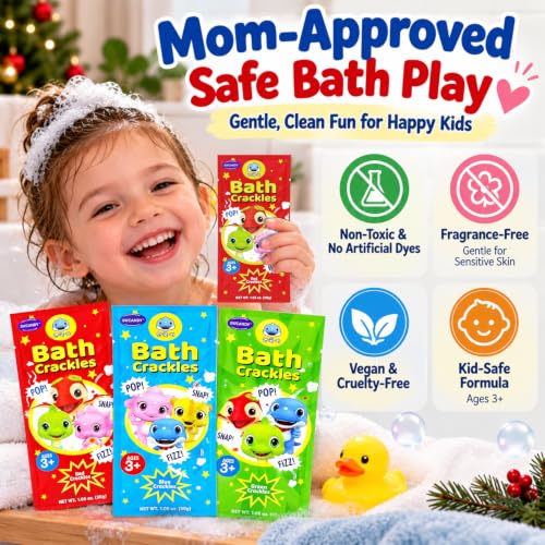 SWCANDY Bath Crackles for Kids 12 Pack Sensory Bath Toys Stocking Stuffers | Christmas for Grandkids Boys Girls with Nontoxic Color-Changing Crystals that Pop Fizz Fully Dissolve and Rinse Clean - image 5