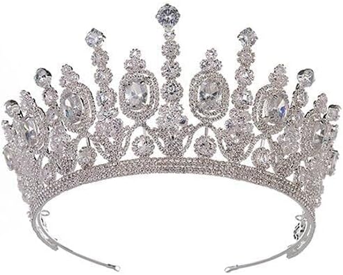 Rose Gold Bridal Tiara Crown – Classical Elliptical Wedding Crown with Crystal Rhinestones, Elegant Bridal Headpiece for Women
