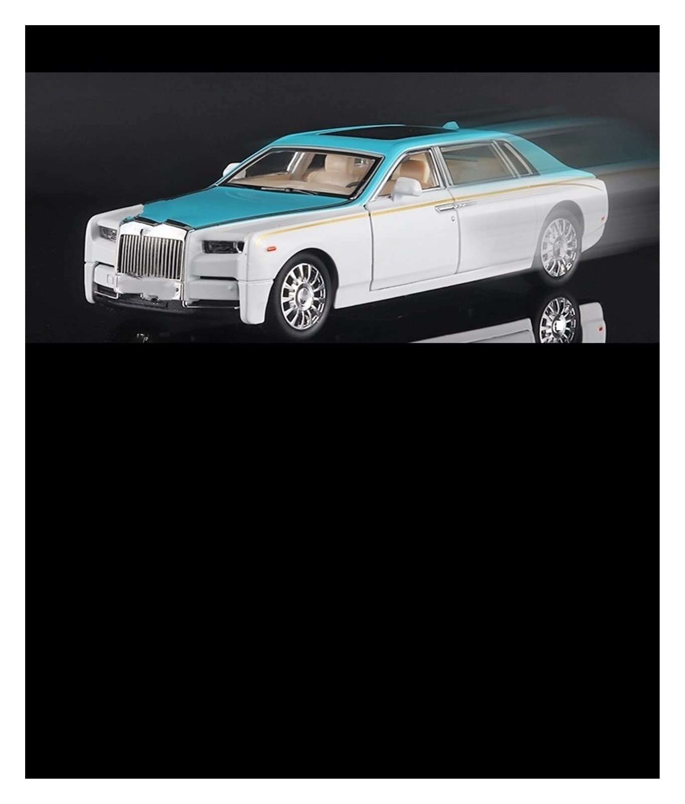 Modello in lega di metallo pressofuso per auto 1:24 per Rolls-Royce Phantom(Black)