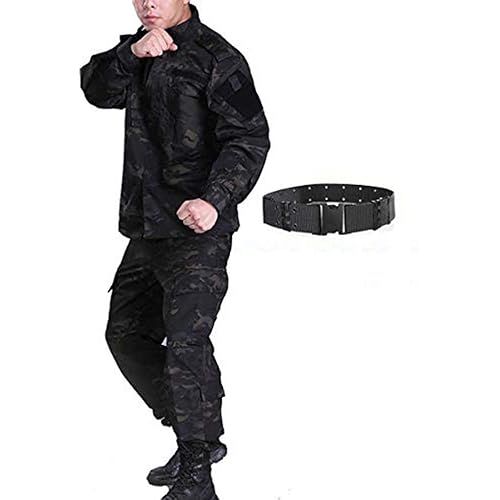 Military Tactical Mens Hunting Combat BDU Uniform Suit Shirt & Pants with Belt
