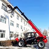 Industrial Telescopic Handler Forklift with 7m/10m/18m Adjustable Boom, Heavy-Duty Construction Telescopic Boom Handler with Smart Load-Sensing Hydraulics for Warehouse & Agriculture