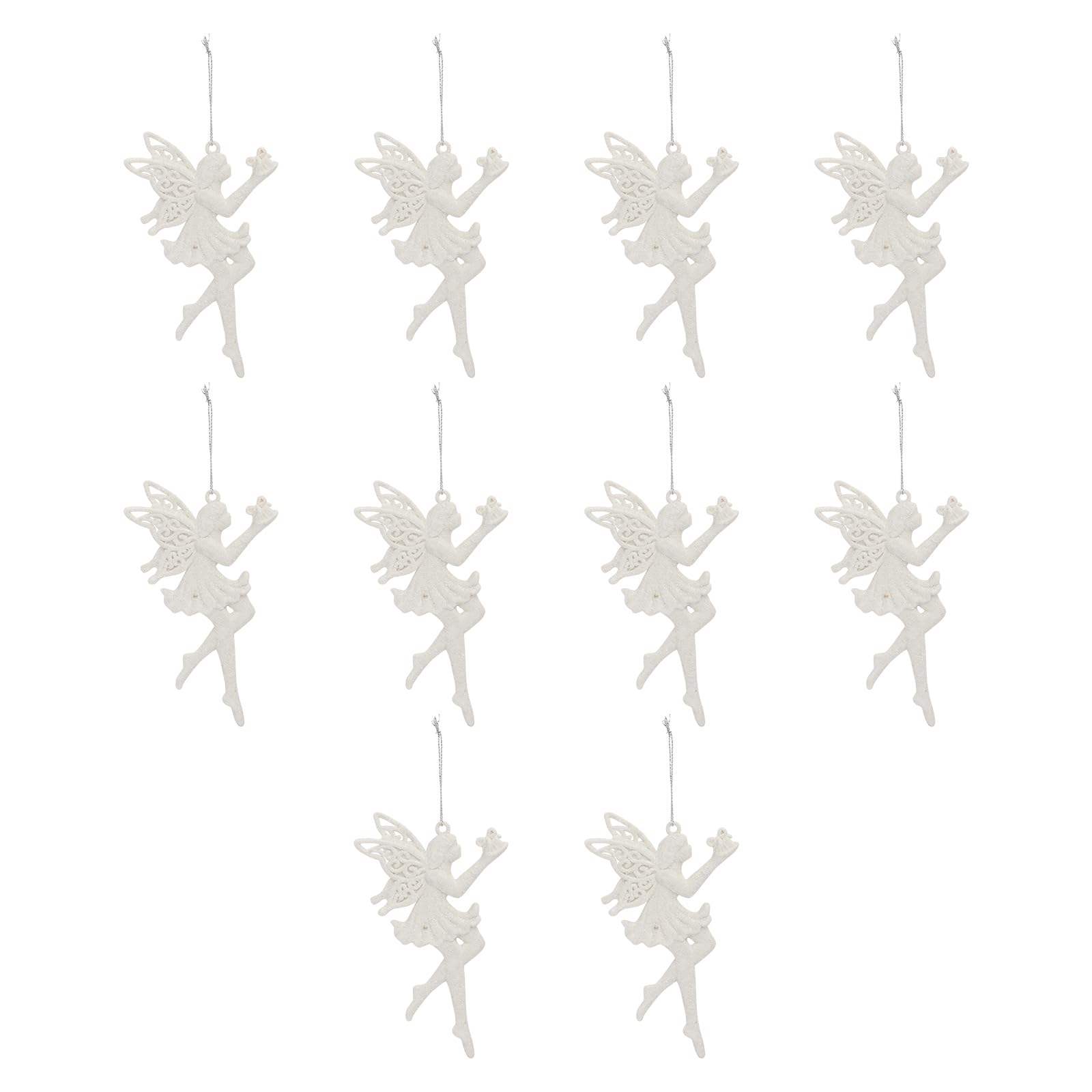 Amosfun Lot de 10 décorations en plastique à suspendre en forme d'ange pour fenêtre, porte, mur, arbre de Noël