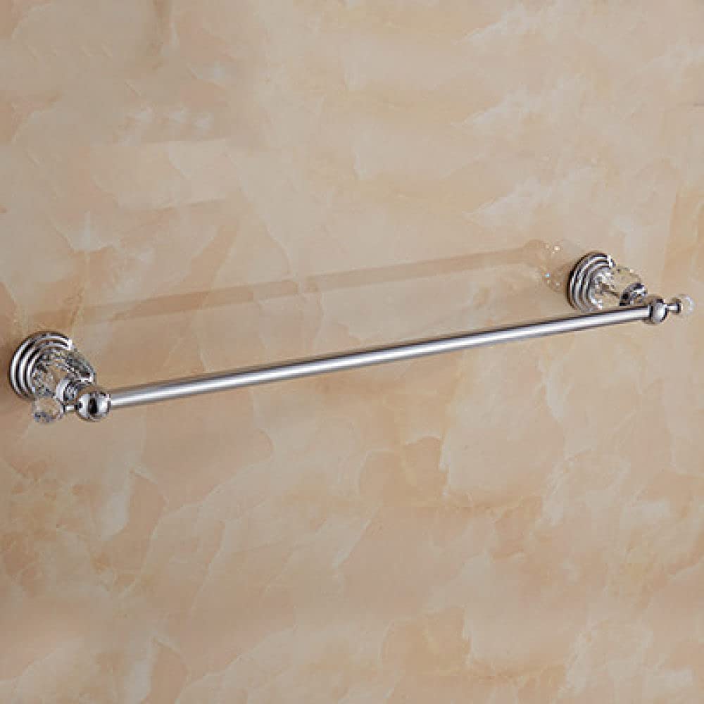 Elegante juego de accesorios de baño de lujo, estante de ducha de latón plateado de cristal montado en la pared, toallero, soporte para papel higiénico y cepillo, elegante decoración del hogar