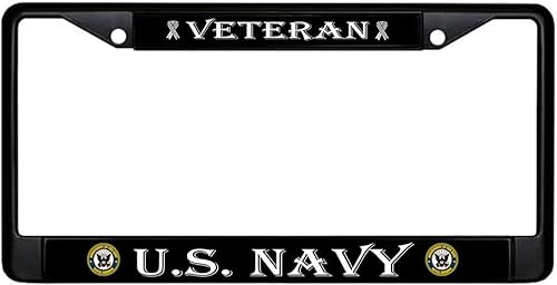 Marco para matrícula de automóvil, marco de acero inoxidable Standart Cars USA para la parte delantera y trasera, marco de matrícula de veterano de