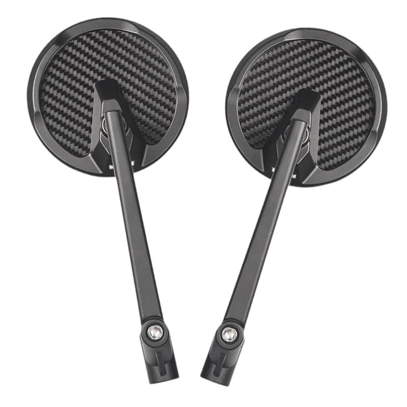 Bike Universal Bicycle Mirror Rear View Safe Mirrors Adjustable Rotatable Handlebars Mounted Universal For All Bike Carbun Round Shape Mirror Set Of 2 Black for R E Electra-image-15
