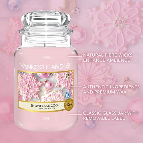 Image of YANKEE CANDLE Snowflake Cookie Large Jar Candle, Pink
