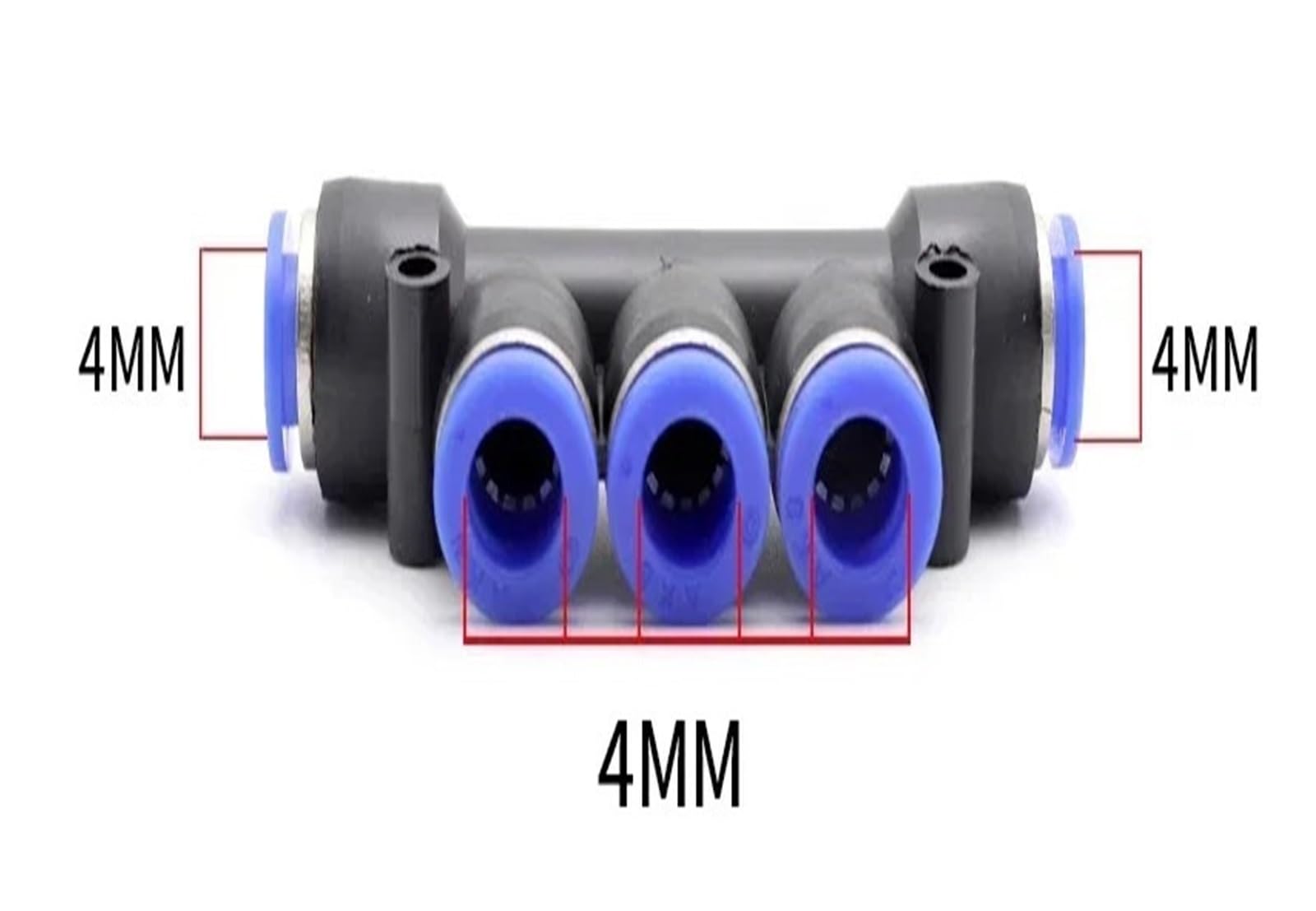 Conector rápido neumático de 5 vías serie PK, accesorio de empuje for tubo de aire y agua de 4mm-12mm, adaptador de plástico, 50/100/500 Uds.(PK-4,100 Pcs)