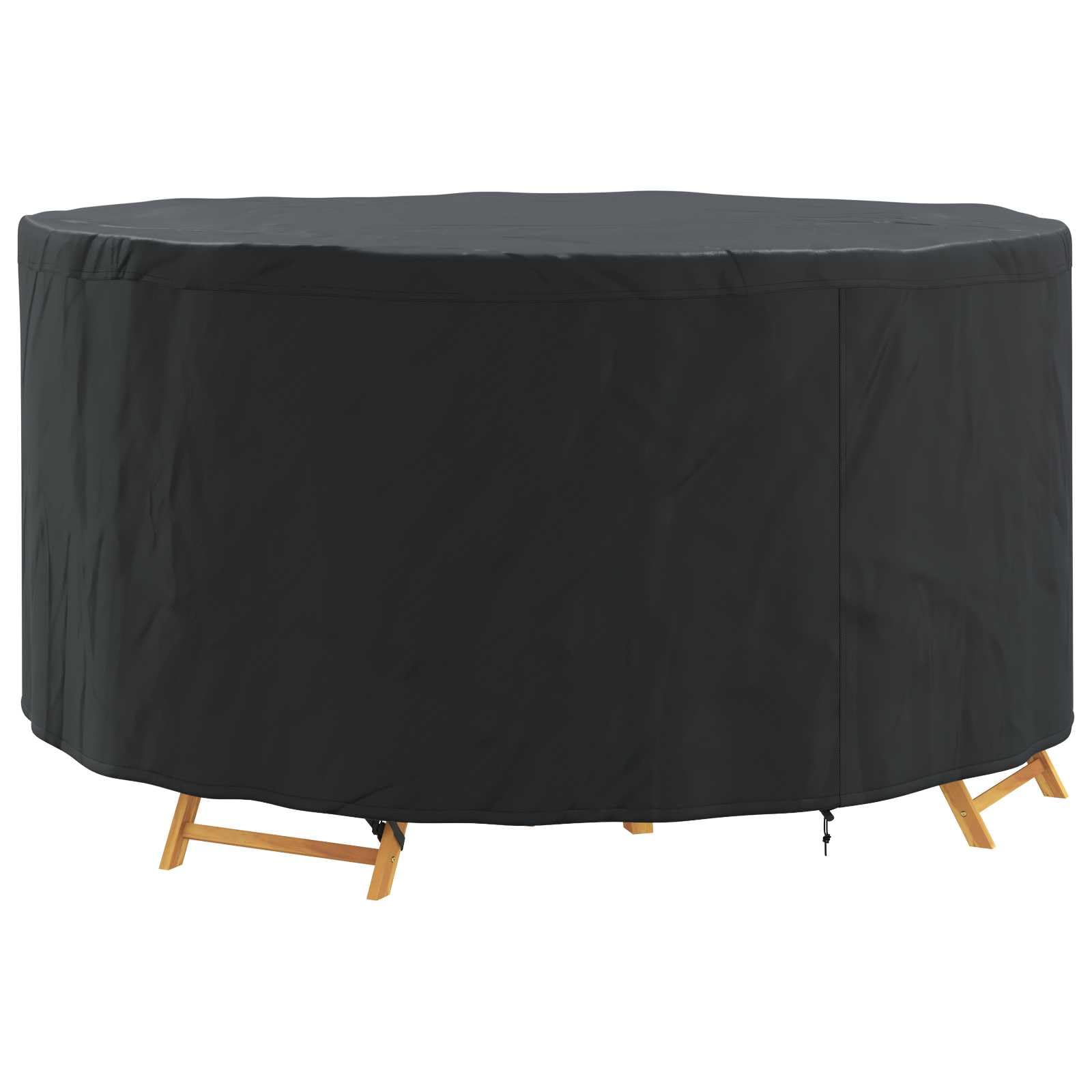 vidaXL Furniture Cover Black 182 x 182 x 71 cm 210D Oxford Fbric, Garden and Terrace, Round and Modern, Durable UV-Resistant, Waterproof Materials, Outdoor Protection and Shield — image 1