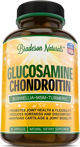 Glucosamine Chondroitin with Turmeric MSM Boswellia Bromelain & Quercetin . Natural Anti Inflammatory & Joint Pain Relief. Promotes Joint Health & Flexibility. Non-GMO. 90 Capsules Made in the USA