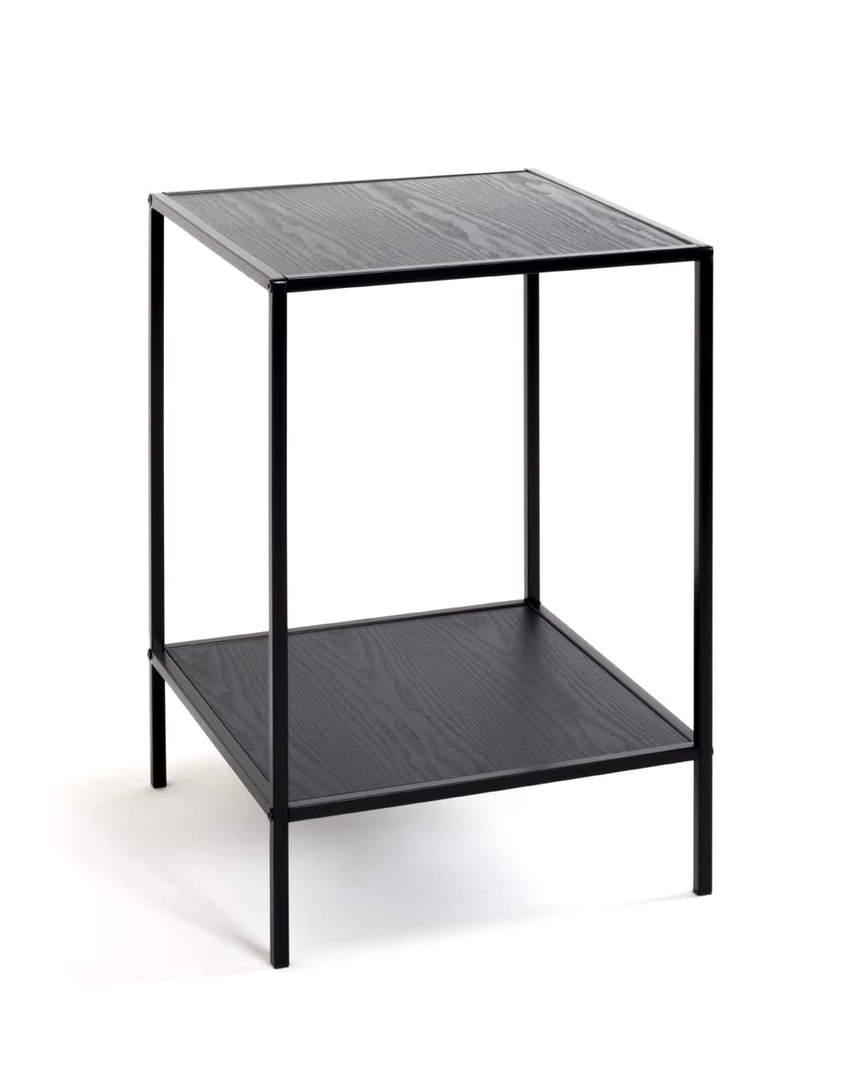HAKU Side Table black MDF tubular steel small coffee table – Dimensions: W 40 x H 60 x D 40 cm Style: Modern