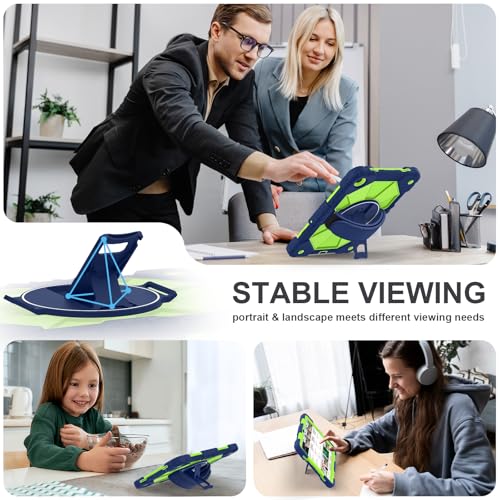 Image of Nitupai for Samsung Galaxy Tab A11+ Plus /A9+ Case 11 inch 2025 /2023 360Rotate | Rugged Samsung A11+ Case Galaxy Tab A9 Plus Cover with 360 Rotating Hand Strap Shoulder Strap Screen Protector, Navy Green