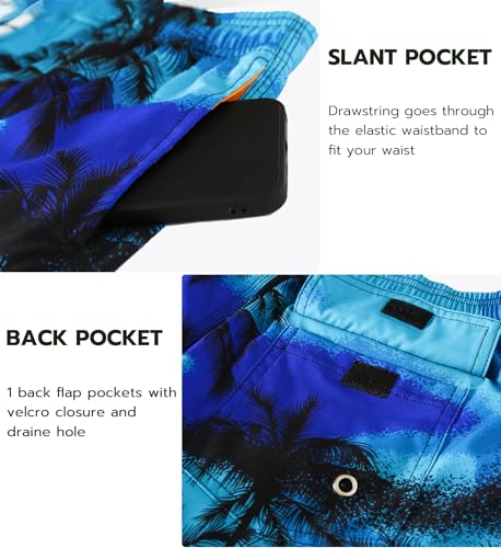 Image of APTRO Men's Long Swim Trunks with Mesh Lining Beach Bathing Suits Board Shorts Swimwear with Pockets and No Mesh