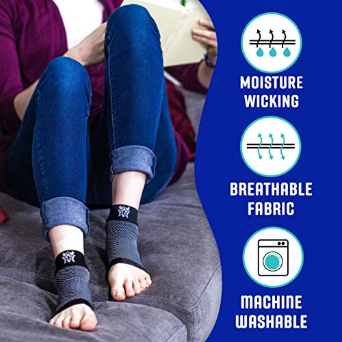 Bitly Plantar Fasciitis Compression Socks for Women & Men - Best Ankle Compression Sleeve, Nano Brace for Everyday Use - Provides Arch Support & Heel Pain Relief