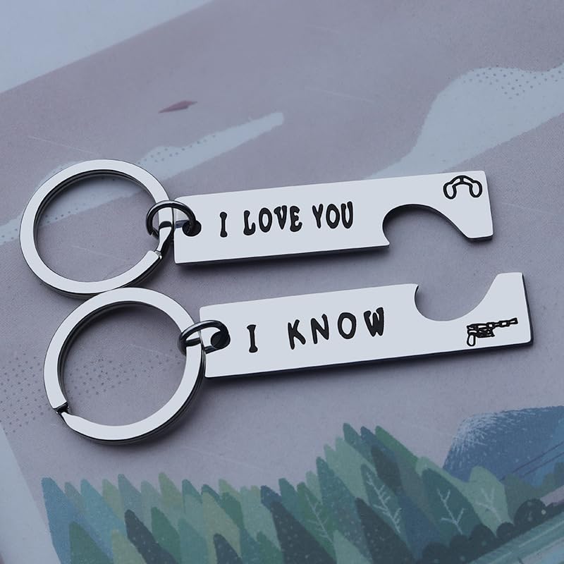 I Love You I Know Keychain Long Pendant Key Ring for Couples Fashion Love Titanium Steel Keychain Valentines Day Gifts2