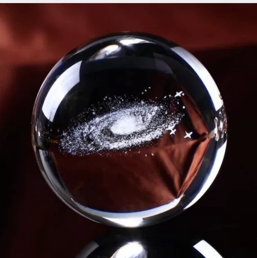 60mm średnica Globe Galaxy miniatury kryształowa kula 3D grawerowane szkło kwarcowe kula kula akcesoria do dekoracji domu prezenty, pojedyncza kula, 60mm