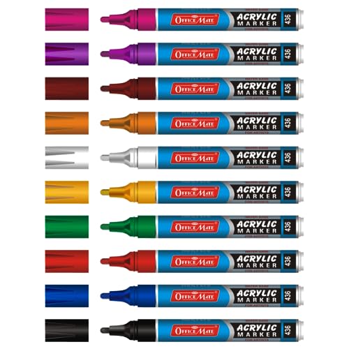 Image of Soni Officemate Liquid Whiteboard Markers | Pack of 10 (Mix) Easy Wipe, Smooth Writing | Long-Lasting, Low Odor Ink | Eco-Friendly & Cost-Effective