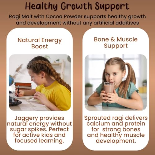 Image of Eat5 Chocolate Ragi Malt Health Drink | Sprouted Millet with Cocoa | High Calcium & Iron | No Added Refined Sugar | Healthy Drink for Kids & Adults (300 g) (Chocolate)