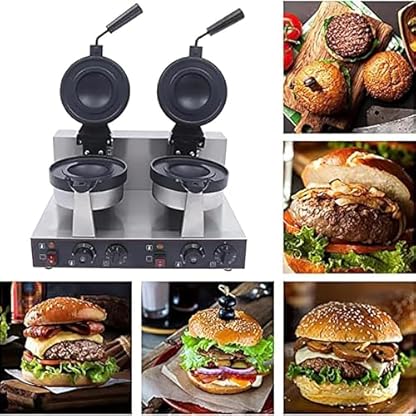 1300 W + 1300 W antihaftbeschichtete elektrische Panini-Presse, Burger-Maschine, Temperaturregelung 50–300 °C, doppelseitige Heizung, 5-Minuten-Timer, Bubble-Egg-Waffel-Bäcker – Bild 7